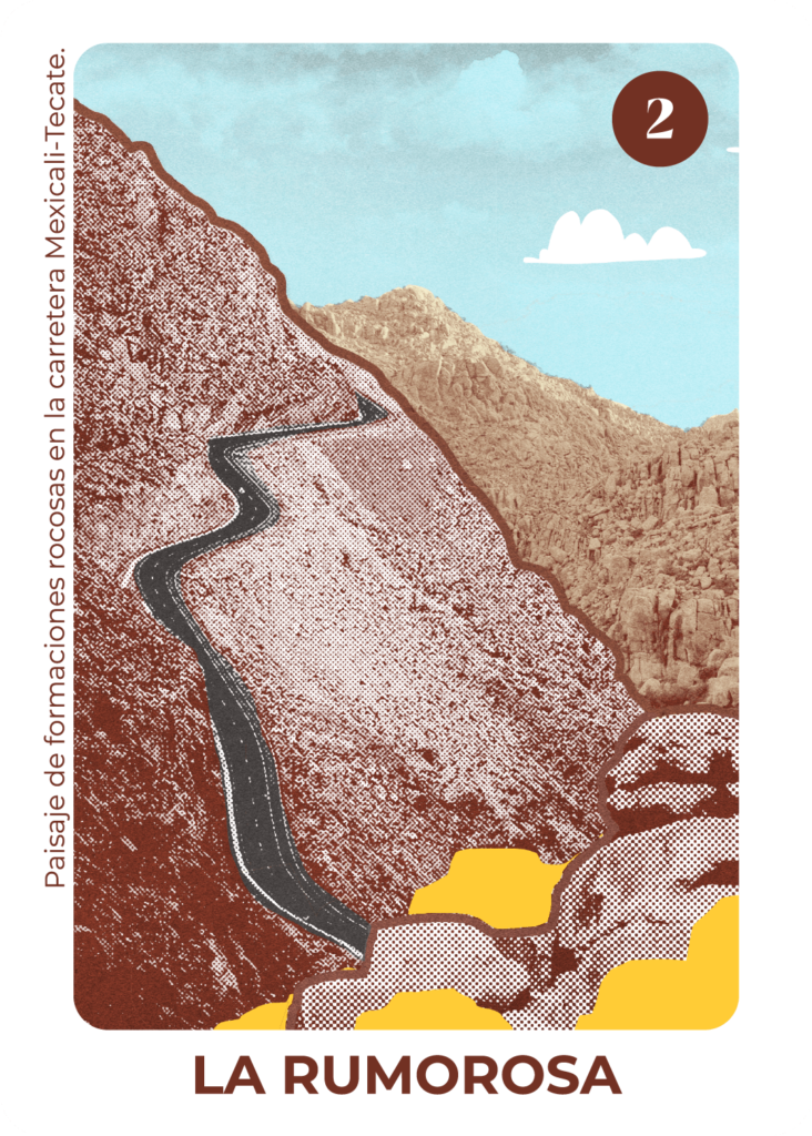 Paisaje de formaciones rocosas en la carretera Mexicali-Tecate.