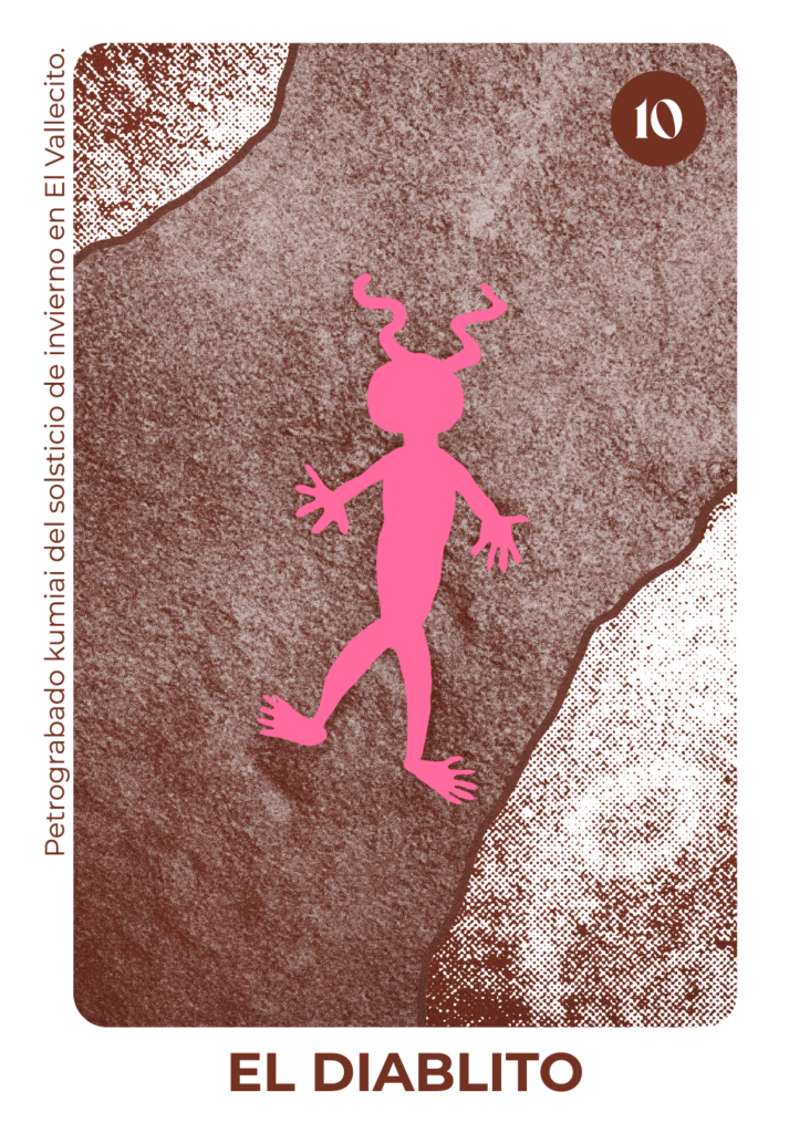 The little devil. Kumeyaay petroglyph—featuring the winter solstice—in El Vallecito.